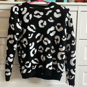 Black and white animal print sweater